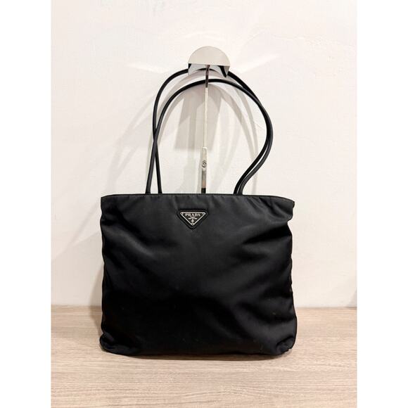 Prada Tessuto Nylon Shoulder Handbag with Zip Closure Black - Picture 1 of 11